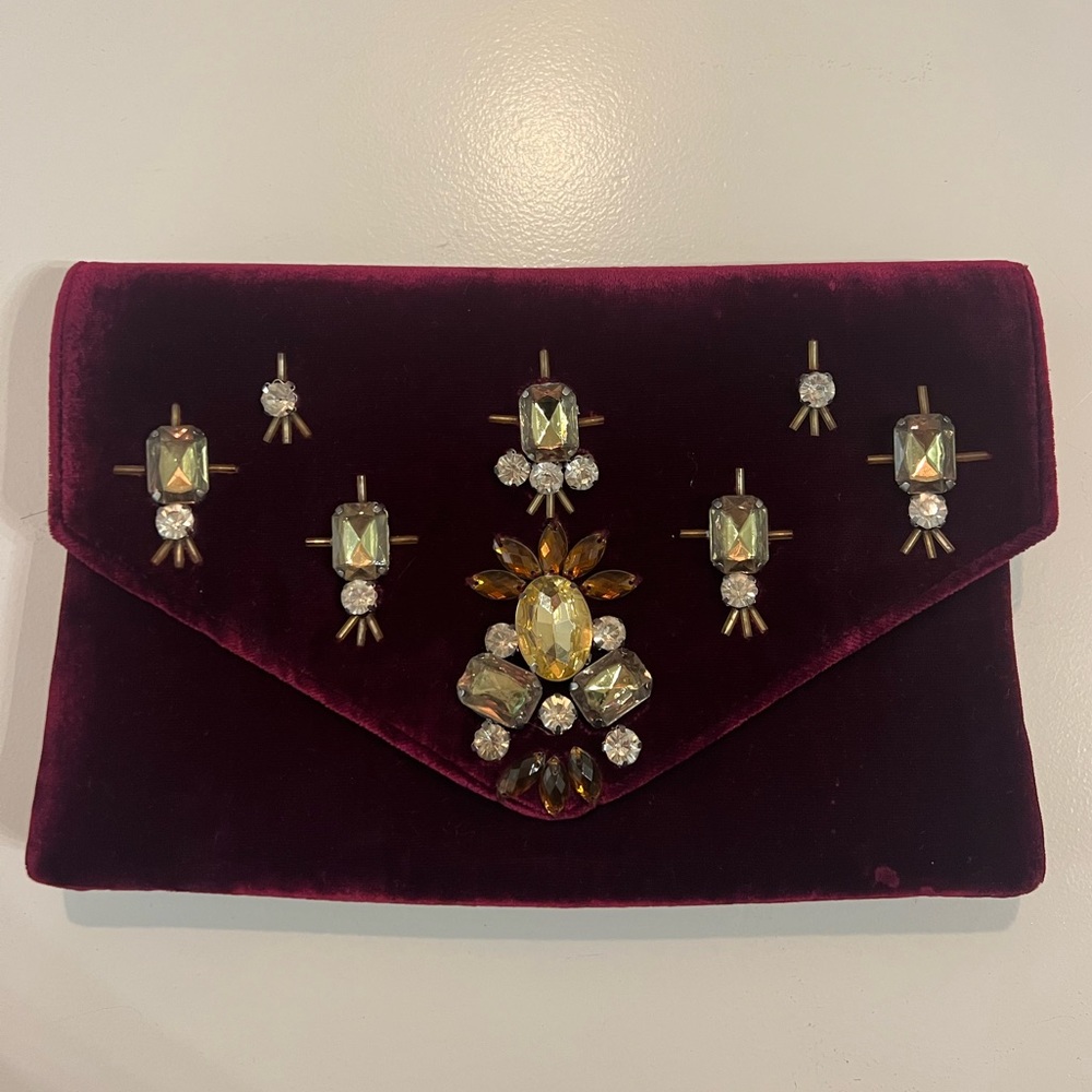 Anthropologie Velvet Clutch